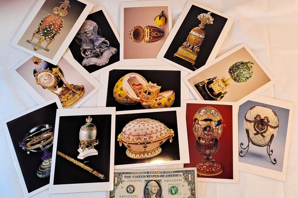 Lot of 12 -  Fabergé: The Imperial Eggs Postcards.  1989